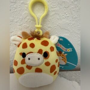 Squishmallows Gary Giraffe 3.5” Clip-On Plush Bag Charm NWT